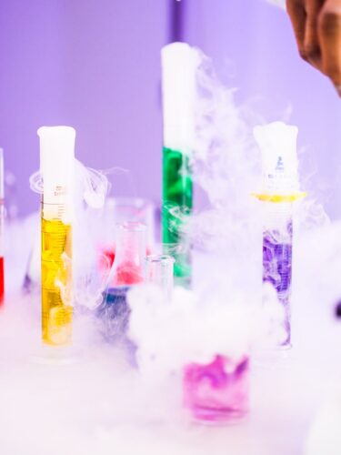 colorful liquids in laboratory glasswares