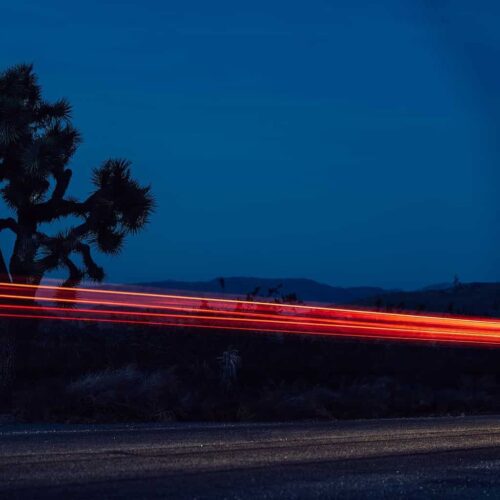 bright flashlights glow at night national park